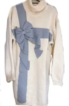 merry jenny リボン付きタートルネックニット ワンピース バレンタイン