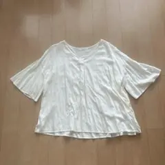 半袖ブラウス アイボリー Vネックのサムネイル