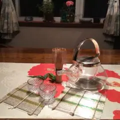 A707昭和レトロ　銀簾（ぎんす）青色ガラス　黄色ガラズ　捻りガラス　小2枚