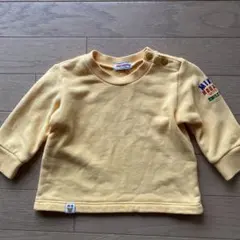ミキハウス 70 トレーナー　イエロー　ロゴ&クマ刺繍