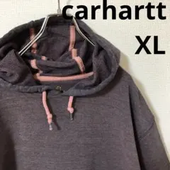 carhartt カーハート プリント パーカー フード ロゴ し刺繍 紫 XL