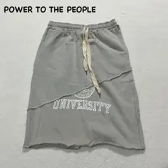 t821 【パワートゥーザピープル】　スウェットスカート　ウエストゴム　丈短め