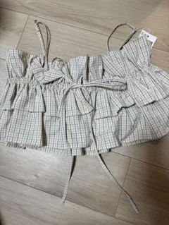 LOWRYS FARM チェックフリルビスチェのサムネイル
