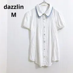 ダズリン 半袖 ブラウス シャツ レース プリーツ パフスリーブ フェミニンMのサムネイル