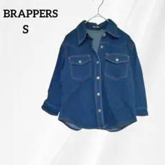 ブラッパーズ　デニムシャツ　5分袖　ブラウス　S　ブルー　春夏秋
