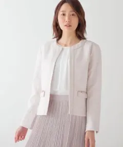 未使用タグ付♡CELFORDホワイト ツイードライクカットソージャケット38 CELFORD - CELFORD(セルフォード)ツイードライクカットソージャケット