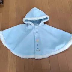 familiarサイズ60～90 水色フリースベビーポンチョ・マント