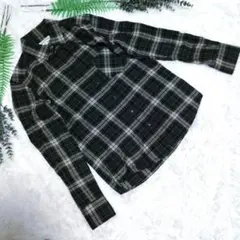 NANO・UNIVERSE✨️ブラウス【S】カットソー✨️チェック柄　金ステッチ