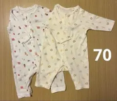 UNIQLO アカチャンホンポ　ロンパース　カバーオール 70cm 動物　2点