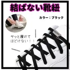 楽ちん♪ 結ばない靴紐 黒 ブラック 男女兼用 大人 子供 妊婦さんにものサムネイル