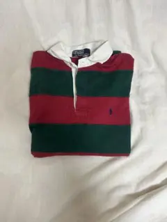 Polo by Ralph Lauren 赤緑ストライプ ポロシャツ L