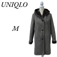 ★美品 UNIQLO ユニクロ グレー ムートンコート M