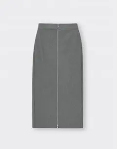 GU フロントジップナローロングスカート