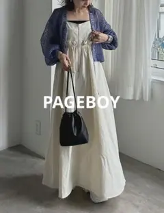 PAGEBOY ページボーイ ドロストギャザー キャミワンピース Fオフホワイト