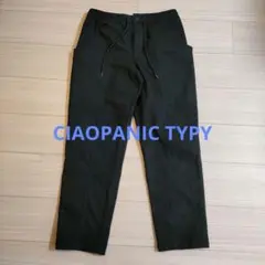 CIAOPANIC TYPY ブラックカジュアルパンツ ドローストリング付き