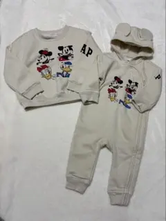 GAP ディズニー裏起毛トレーナー&ロンパース　兄弟コーデ