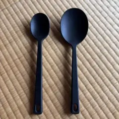 マットブラック スプーン 2本セット　無印良品　調理　シリコン　スプーンのサムネイル