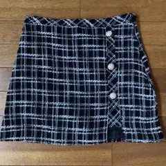 お値下げ★ GRL チェック柄アシンメトリーツイードミニスカート[cu322]