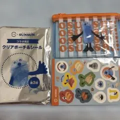 パペット　スンスン　スシロー　コラボ　ポーチ　シール