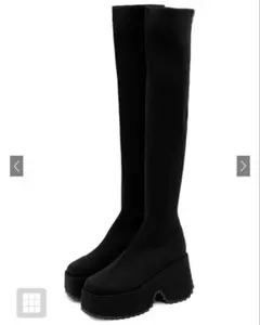 ストレッチニット厚底ロングブーツ［zr1194］