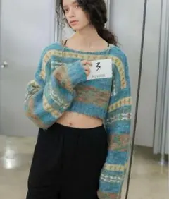 perverze Blend Border Top and Scarfのサムネイル