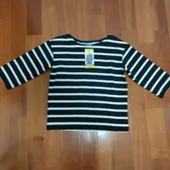 32℃ COOL ブラック・ホワイトストライプ Tシャツ S