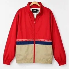 STUSSY ナイロンジャケット レッド ベージュ