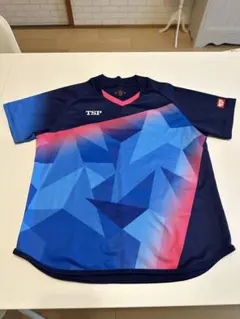 TSP 半袖シャツ 青/ピンク グラデーション