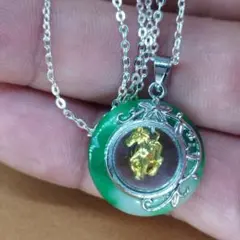 {整理番号:BR119} 回転十二支「馬」ペンダント( 合金製ネックレス付き)