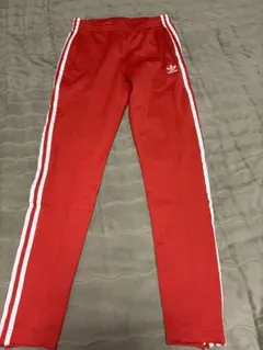 adidas 赤 ジャージパンツ スリーストライプ