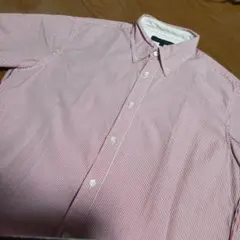 お値下 美品 トミーヒルフィガー TOMMY HILFIGER 半袖 綿シャツ