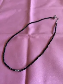 天然　ブラックスピネル　一連ネックレス