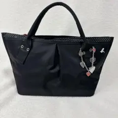 【極美品】agnès b. ハートチャーム付きトートバッグ