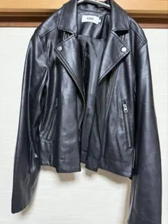 AZUL by moussy ブラックレザーライダースジャケット