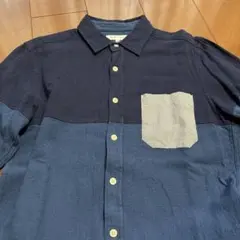 THE SHOP TK 七分袖シャツ バイカラー Mサイズのサムネイル