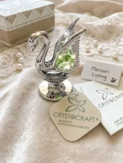 CRYSTOCRAFT スワン 置物 スワロフスキーエレメント