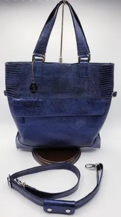 JRA認定 リザード革 2Way ハンドバッグ ショルダーバッグ