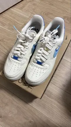 【美品】NIKE Air Force 1 ホワイト/ブルー 25.5cm