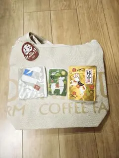 カルディ　福袋　2026　トートバッグ、福茶　福飴　もへじてぬぐい