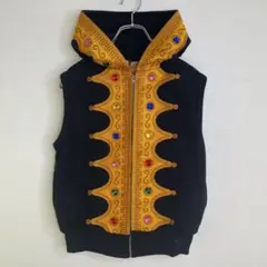 美品　phenomenon フェノメノン　王様王冠パーカーベスト　刺繍