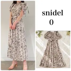 【snidel】スナイデル2WAYボリュームスリーブプリントワンピース 人気 S