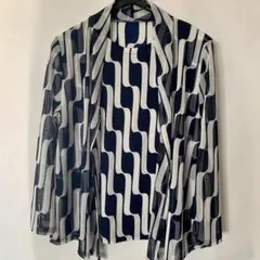 レディース ブラウス カーディガン セット風 シアー 羽織り 柄 M〜L