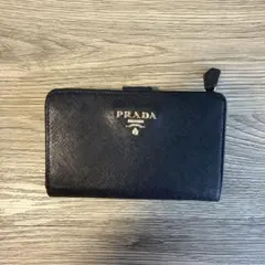 PRADA 二つ折り財布 サフィアーノレザー ブラックのサムネイル