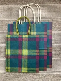 伊勢丹　タータンチェック　ショッパー　2種3枚