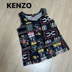 希少　ケンゾー　タンクトップ　2 M相当　花柄　パッチワーク風ヴィンテージy2k