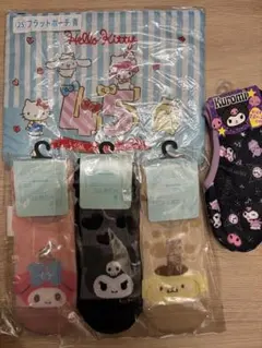 完売品❗️クロミ　マイメロ ポムポムプリン シースルーソックス ポーチセット‼️