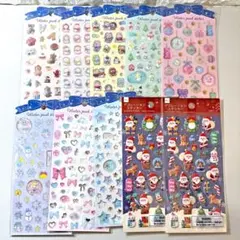 10枚　ウィンタージュエルシール　デコレーションステッカー　サンタ　クリスマス