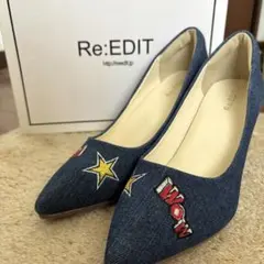 Re:EDIT デニム地 ハイヒール 刺繍のサムネイル