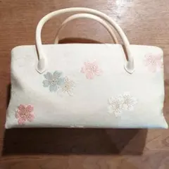 新品未使用品 京都 西陣織 弥栄織物 正絹帯地使用 利休バッグ 26402
