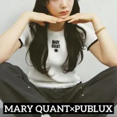 MARY QUANT×PUBLUX コラボ ニットトップス 半袖 白×黒
